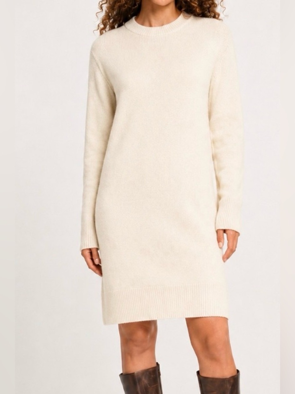 Lands' End Cream Sweater Dress 1X